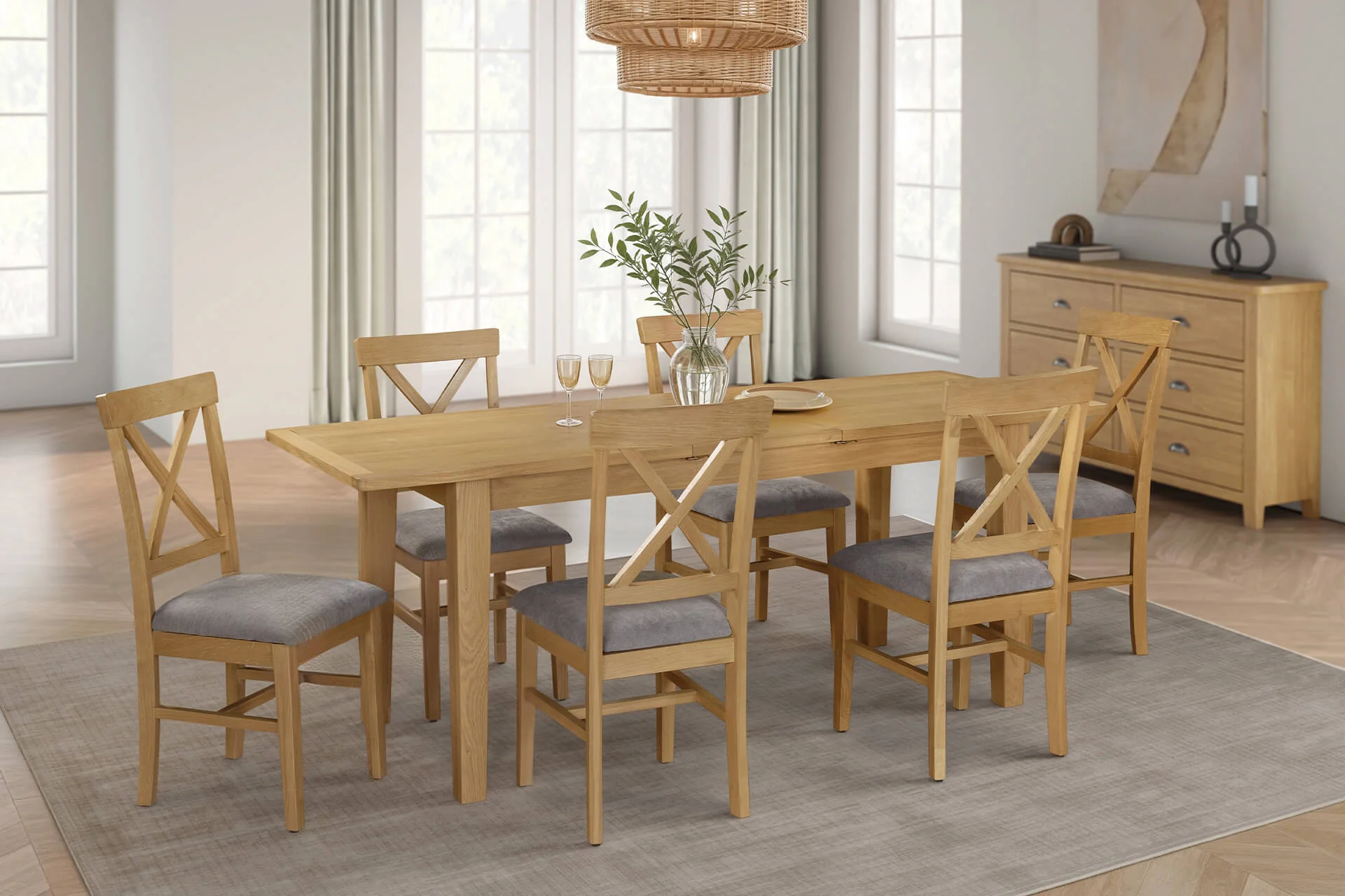 Marsden Extendable Dining Table 160/200 cm Natural Oak - Image 9