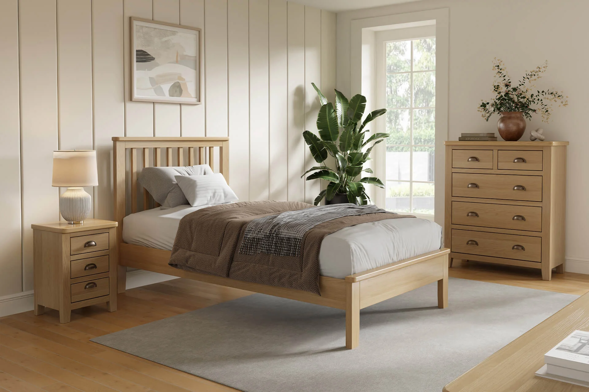 Marsden Single 3' Bed Natural Oak - Image 7