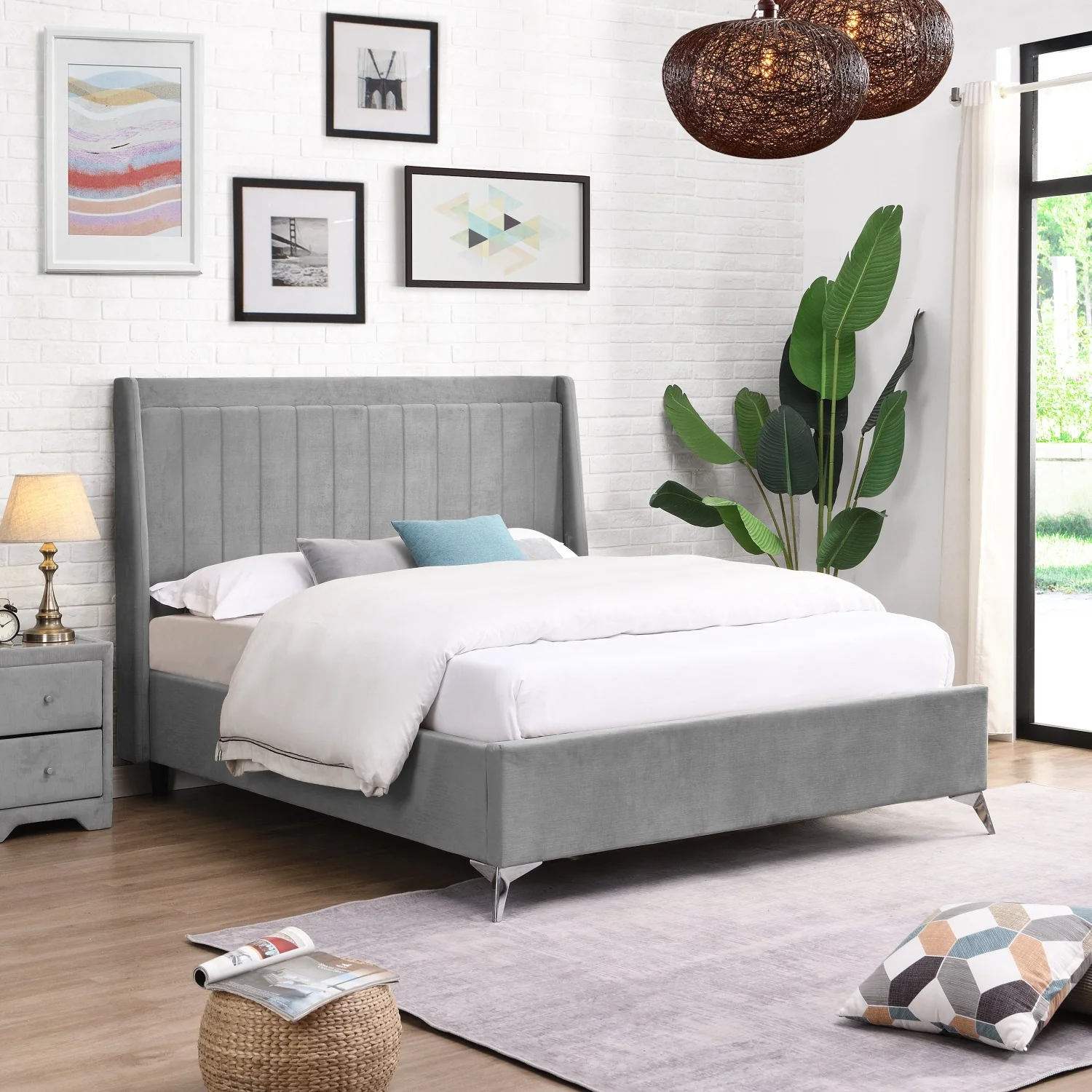Mayo Double Bed Grey