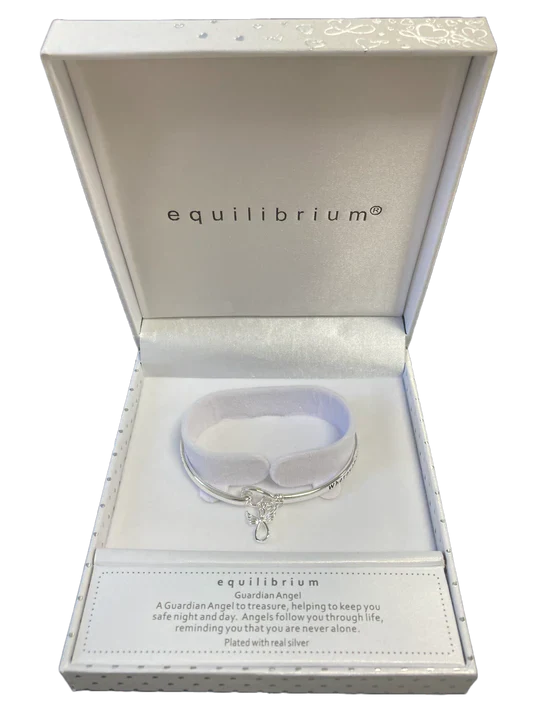 Meaningful Words Silver Plated Bangle Guardian Angel