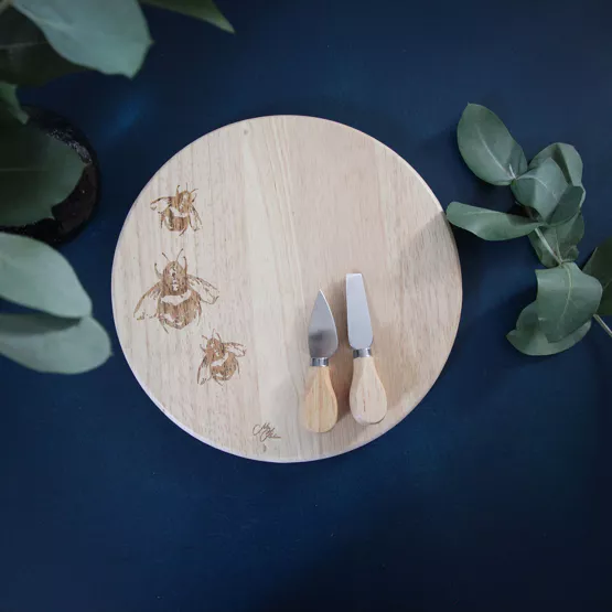 Meg Hawkins Round Cheese Board and Knife Set - Bee - Image 2