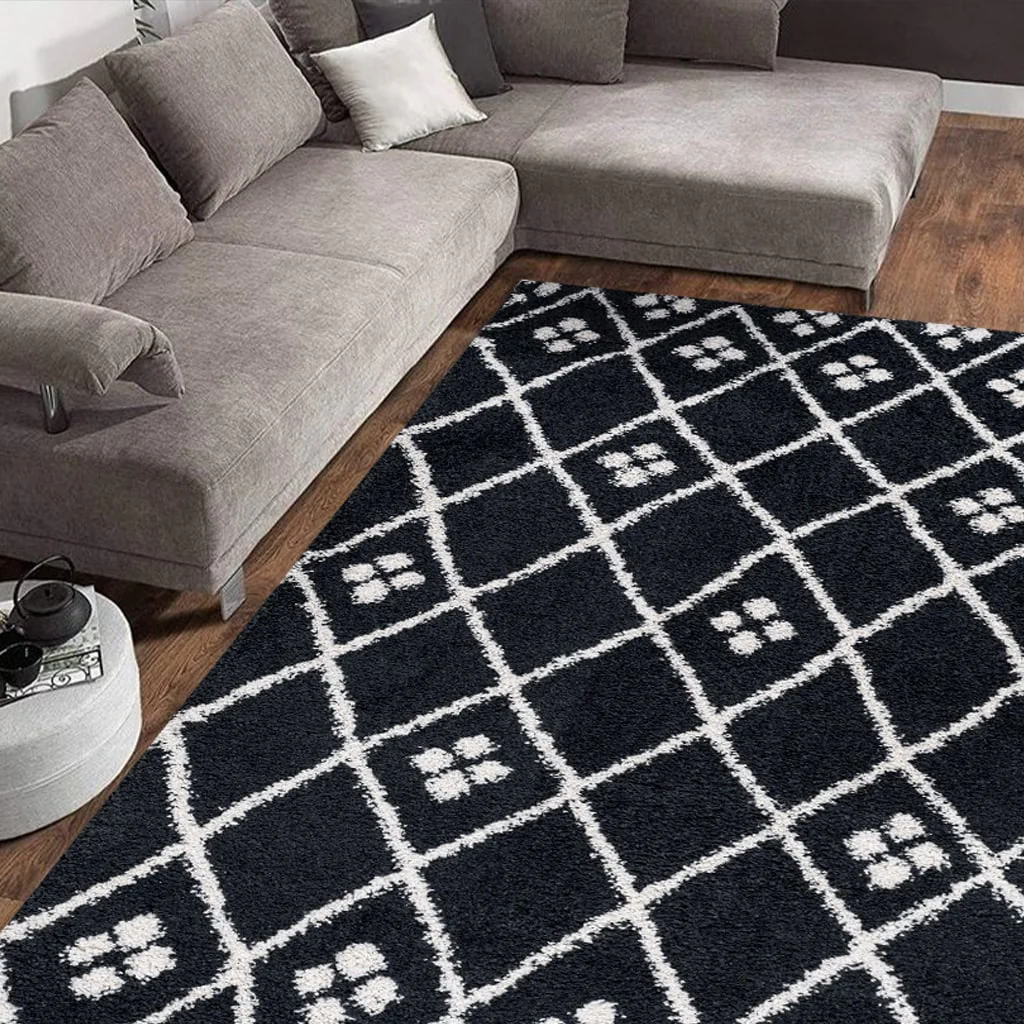 Milo Geometric Rug - Black 04 - Image 3
