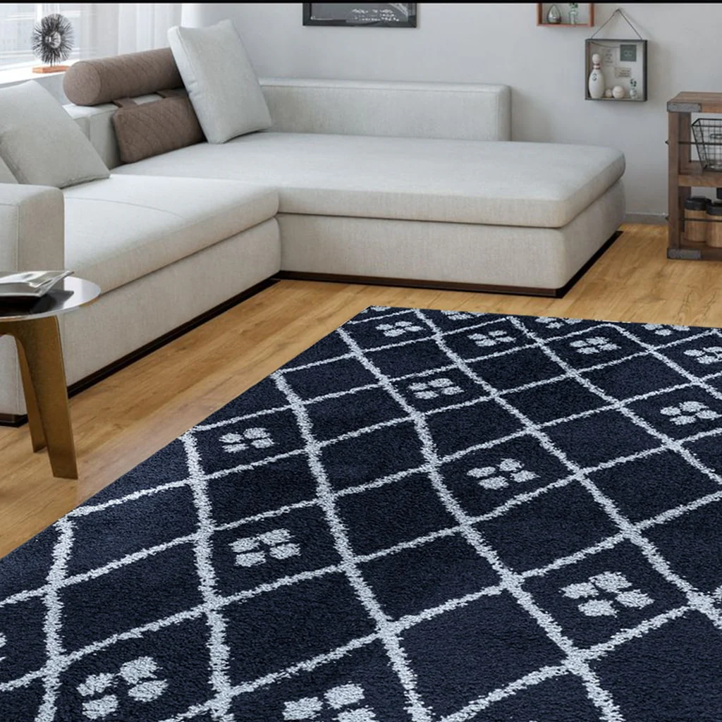 Milo Geometric Rug - Navy 03 - Image 3