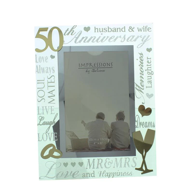 Mirror 3d Words Anniversary Frame 4x6 50th