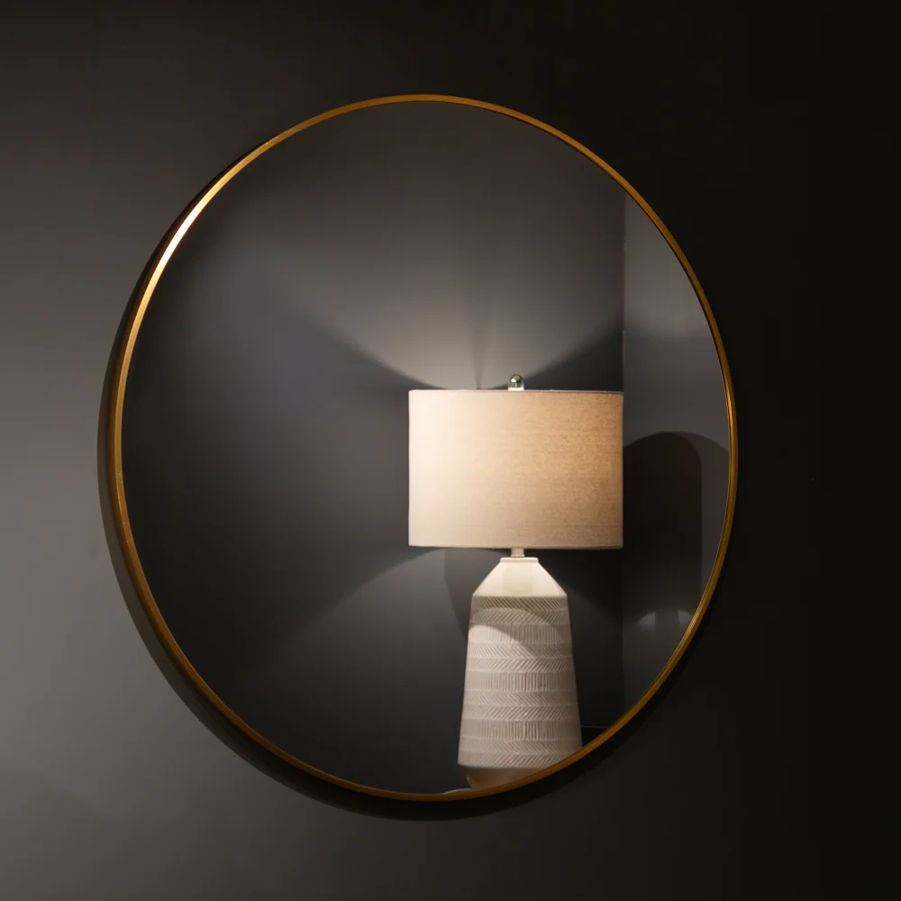 Modena Round Mirror Gold 90cm – Elegant Gold Wall Mirror