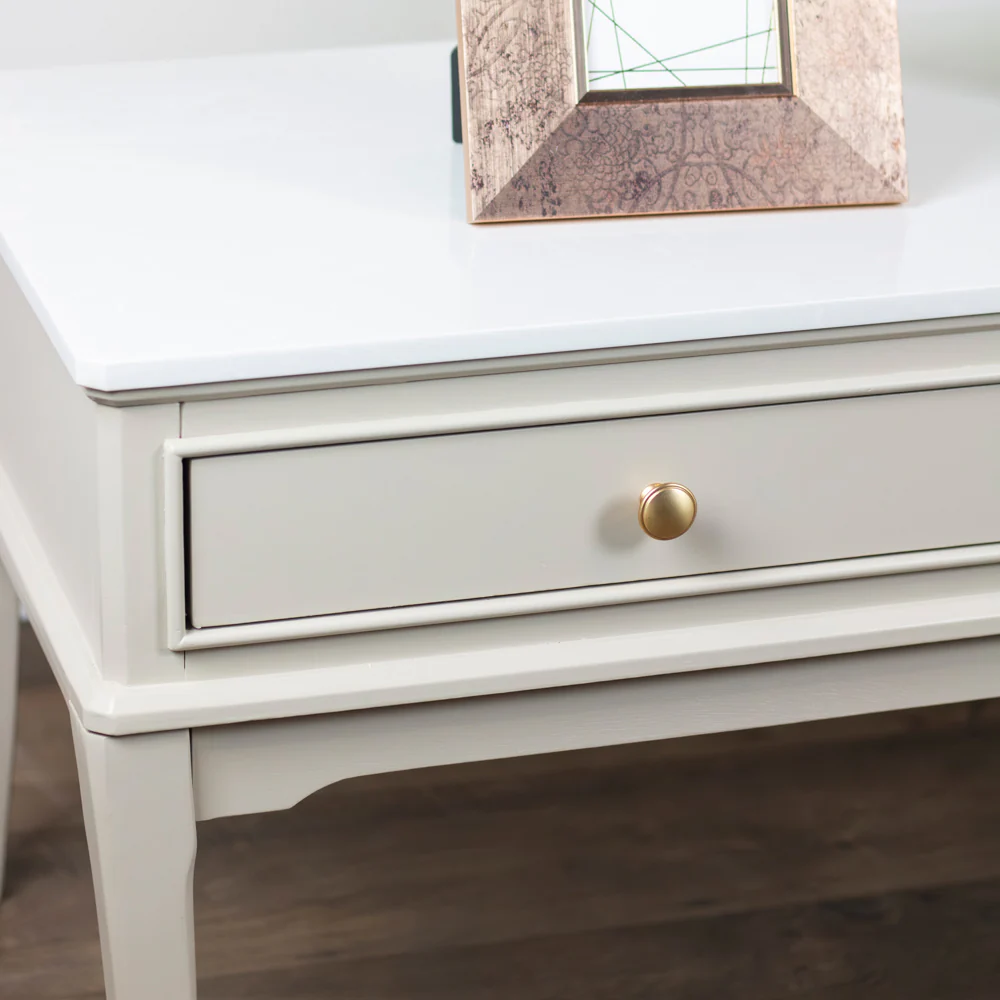 Monroe Coffee Table With Marble Top & Drawers Stone - Image 5