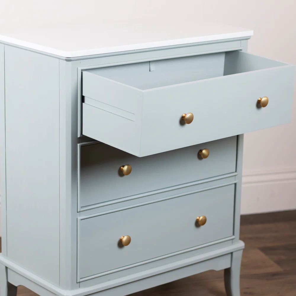 Monroe Large 3 Drawer Locker With Marble Top Sage - Image 3