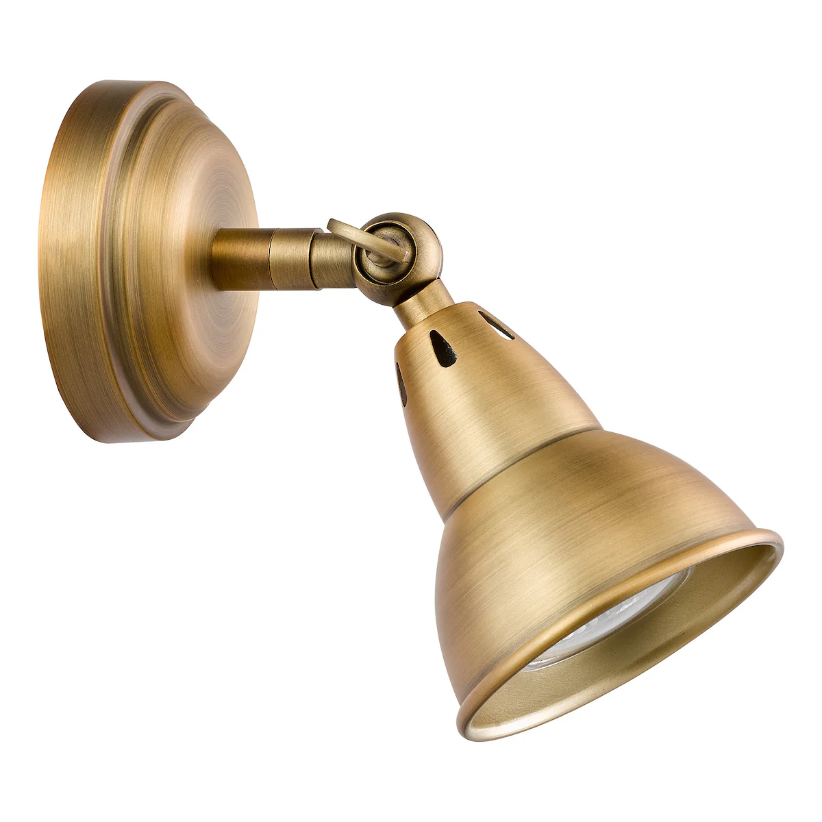 Nathaniel Wall Light Spotlight Aged Brass Adjustable Vintage Wall Lamp for Lighting Collection & Home Decor