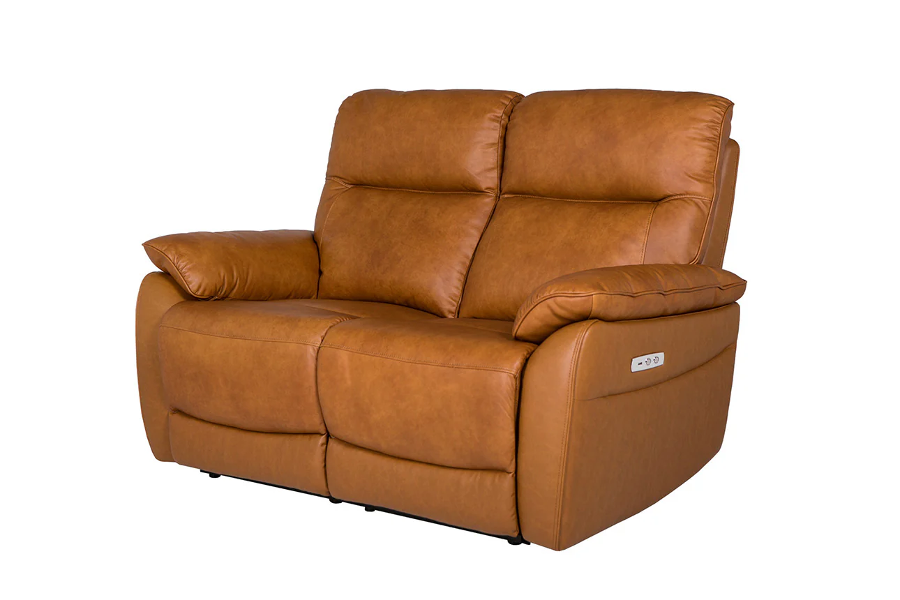 Nerano 2 Seater Sofa Tan Electric Recliner - Image 2
