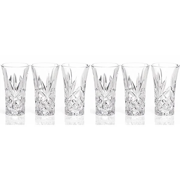 Newgrange Living Adare Set of 6 Shot Glasses Crystal Glassware Gift Boxed Elegant Barware