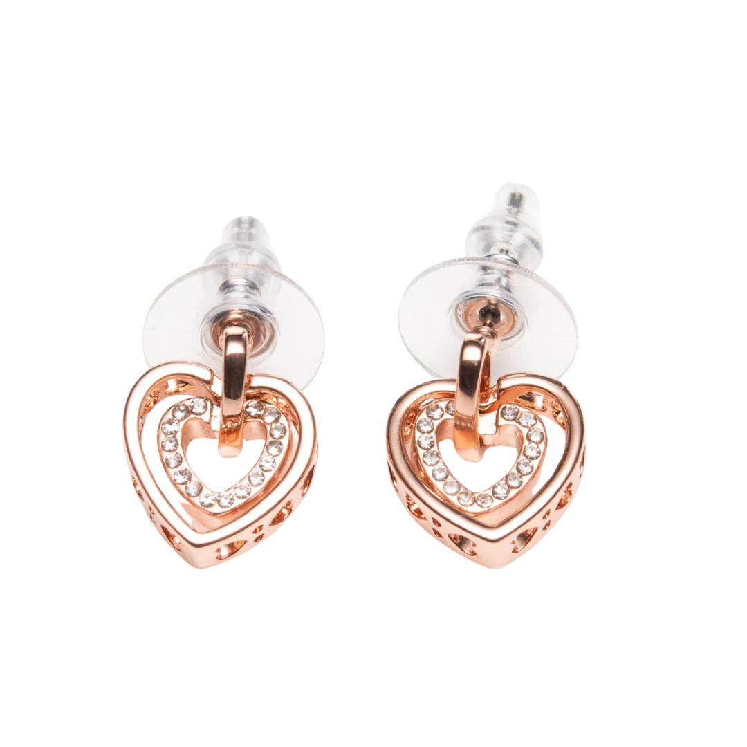 Newgrange Rosegold Intertwined Heart Earrings