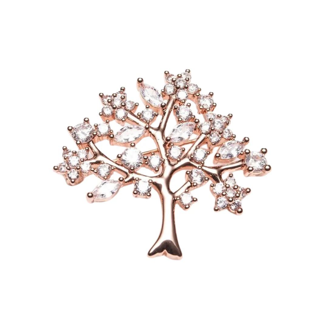 Newgrange Rosegold Tree Of Life Brooch