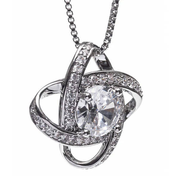Newgrange Silver Interlocking Pendant Necklace