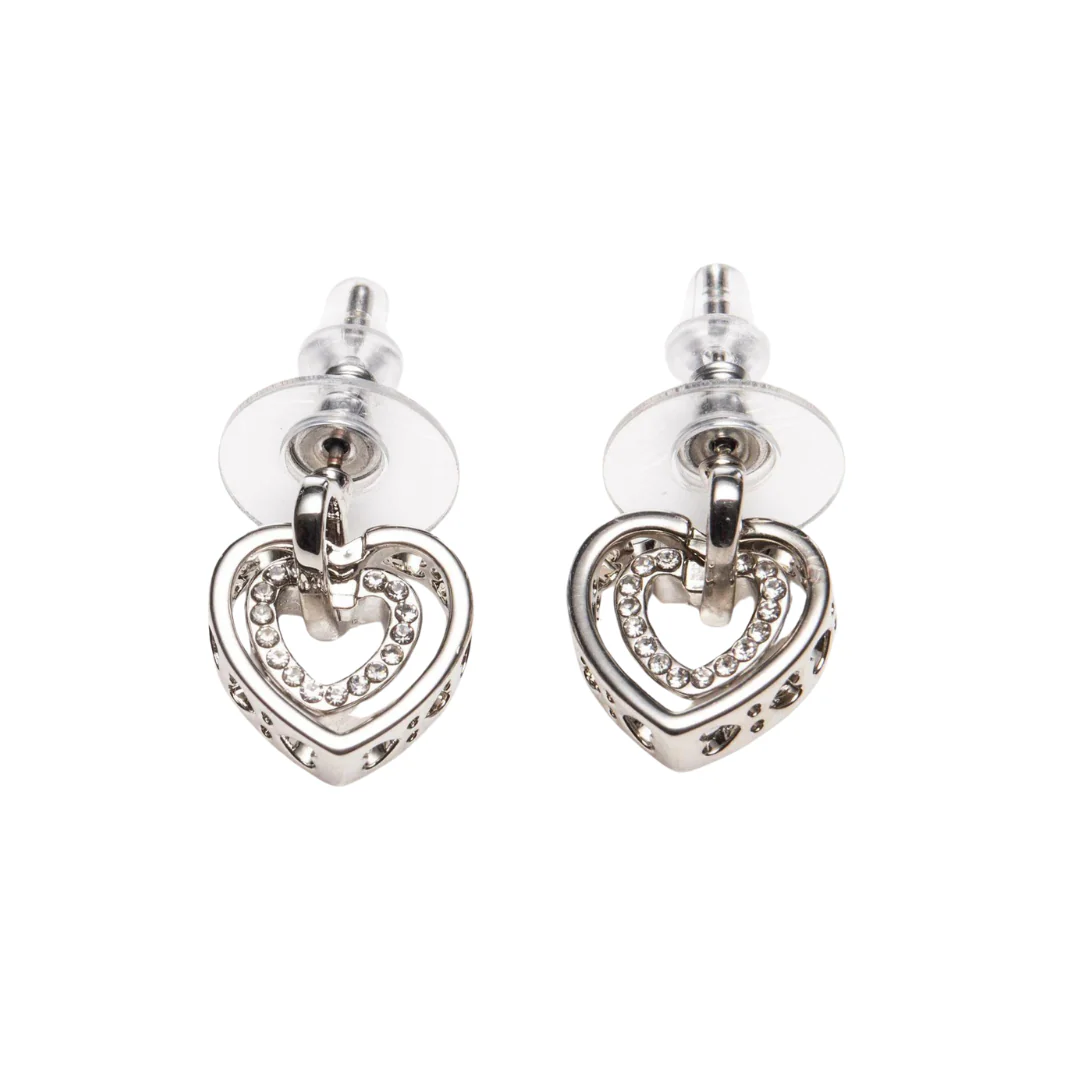 Newgrange Silver Intertwined Heart Earrings