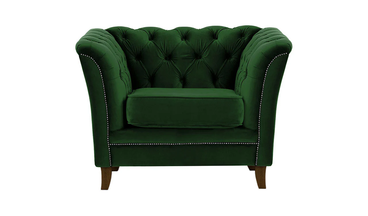 Newport 1 Seater Chair Green Velvet