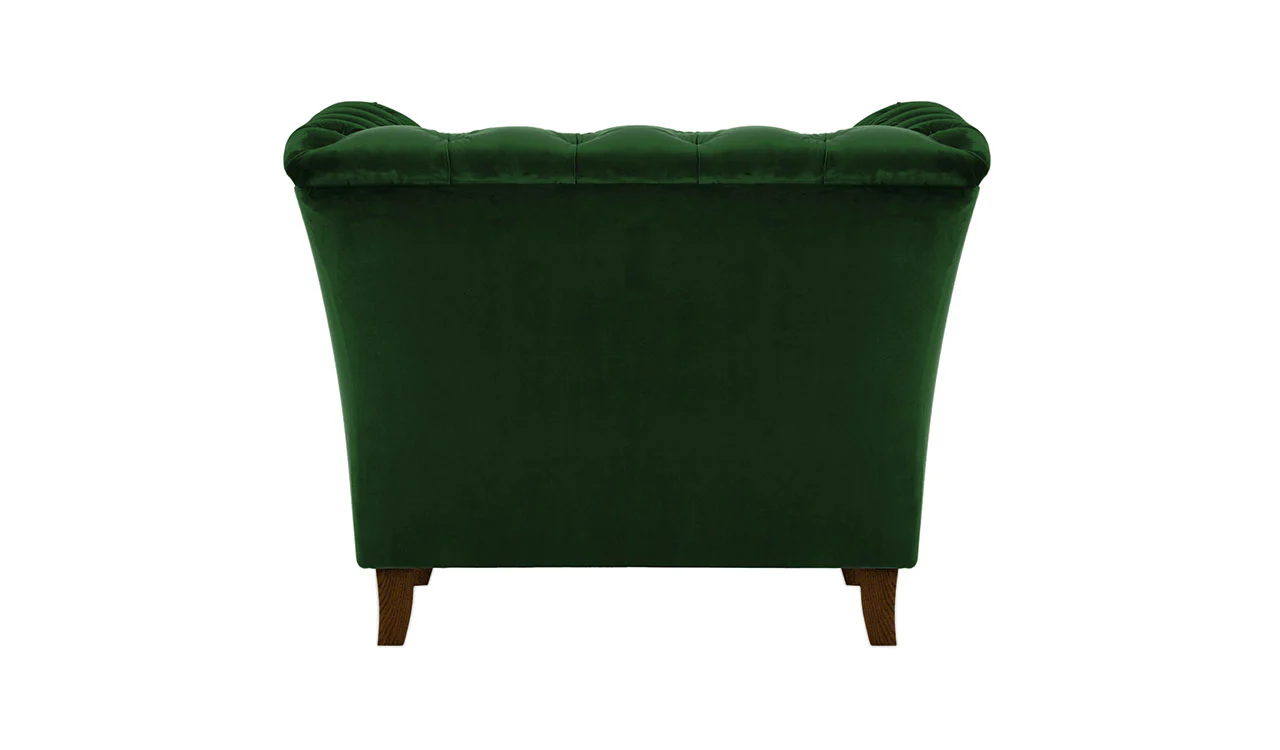 Newport 1 Seater Chair Green Velvet - Image 3