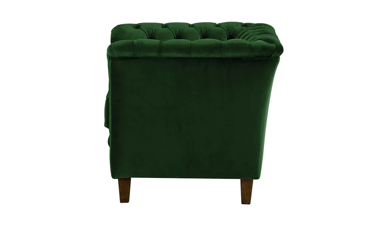 Newport 1 Seater Chair Green Velvet - Image 4