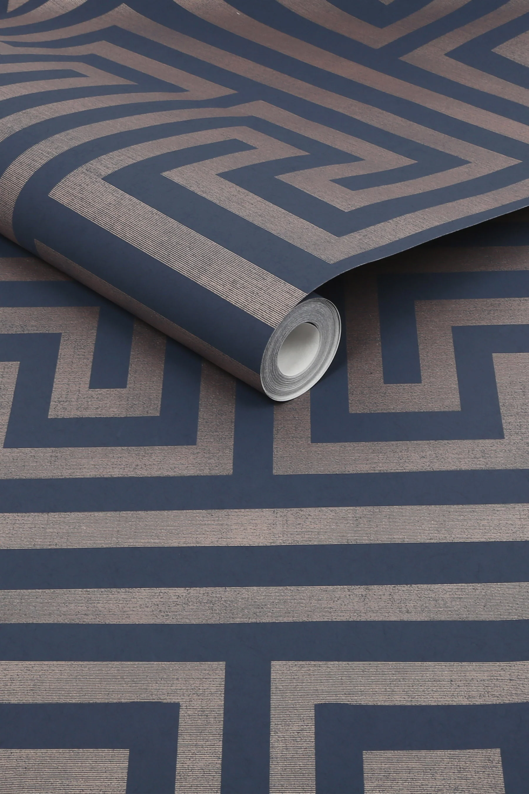 Next Wallpaper Metallic Greek Key Navy - Image 3