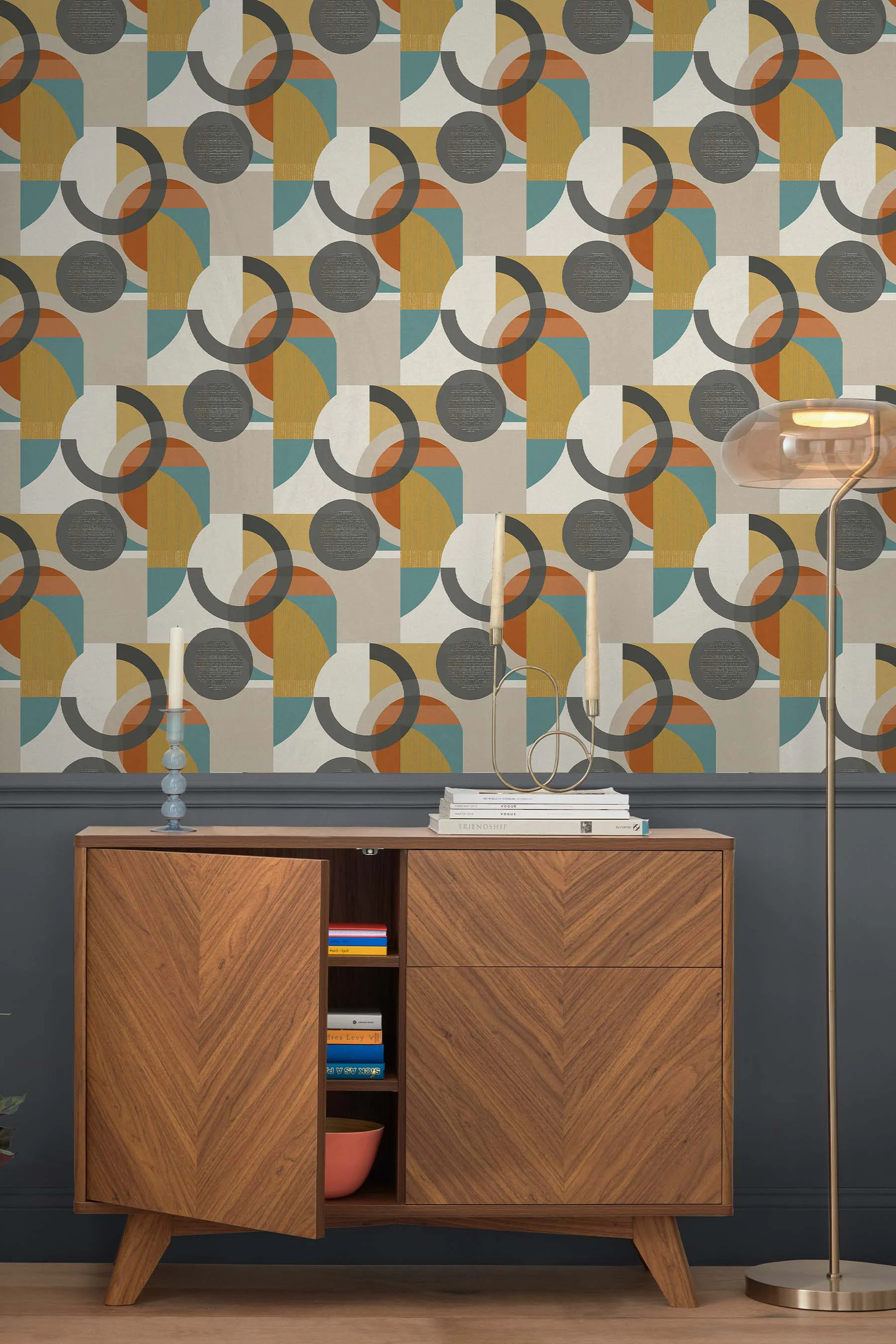 Next Wallpaper Retro Shapes Geo Orange - Image 2