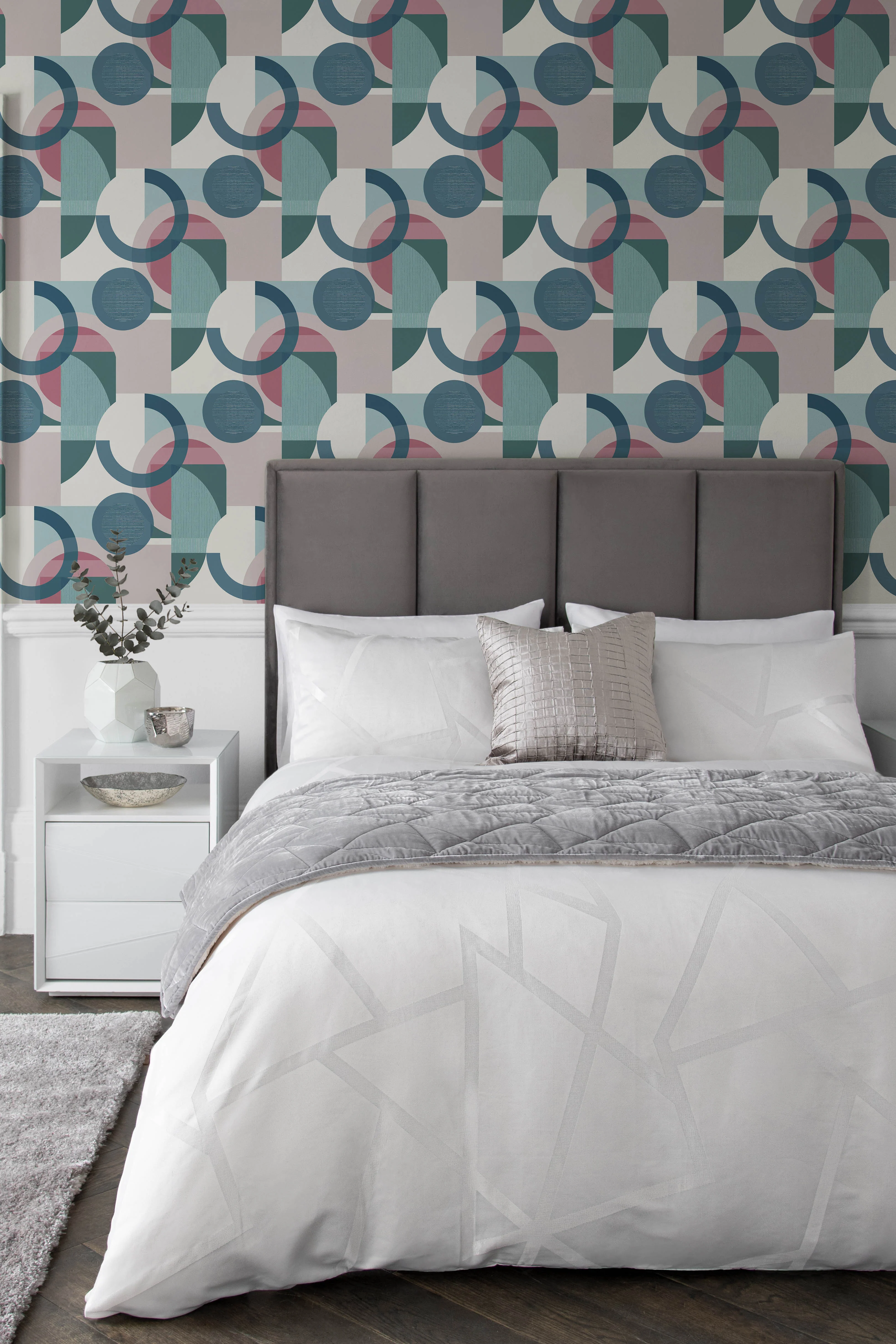 Next Wallpaper Retro Shapes Geo Teal - Image 2