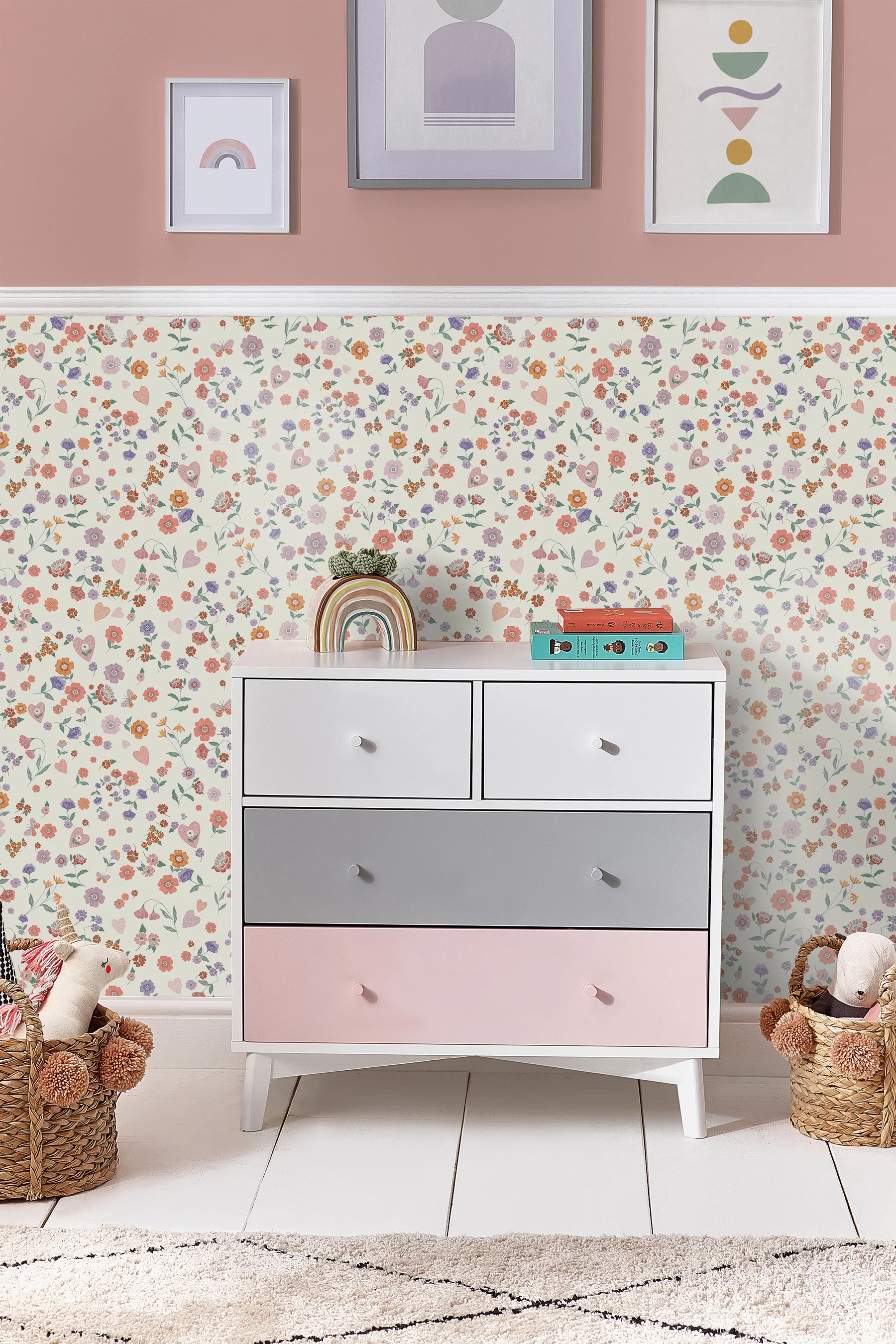 Next Wallpaper Woodland Ditsy Lavender and Peach - Image 2