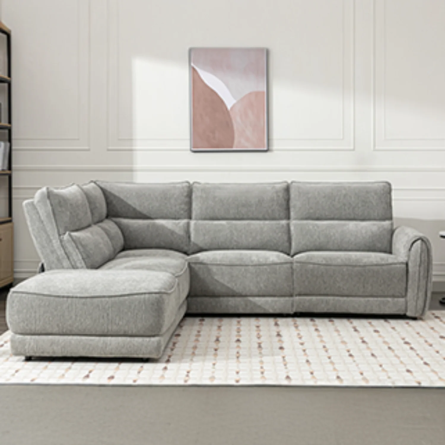 Nora Sectional Corner Sofa Recliner Grey LHF - Image 2