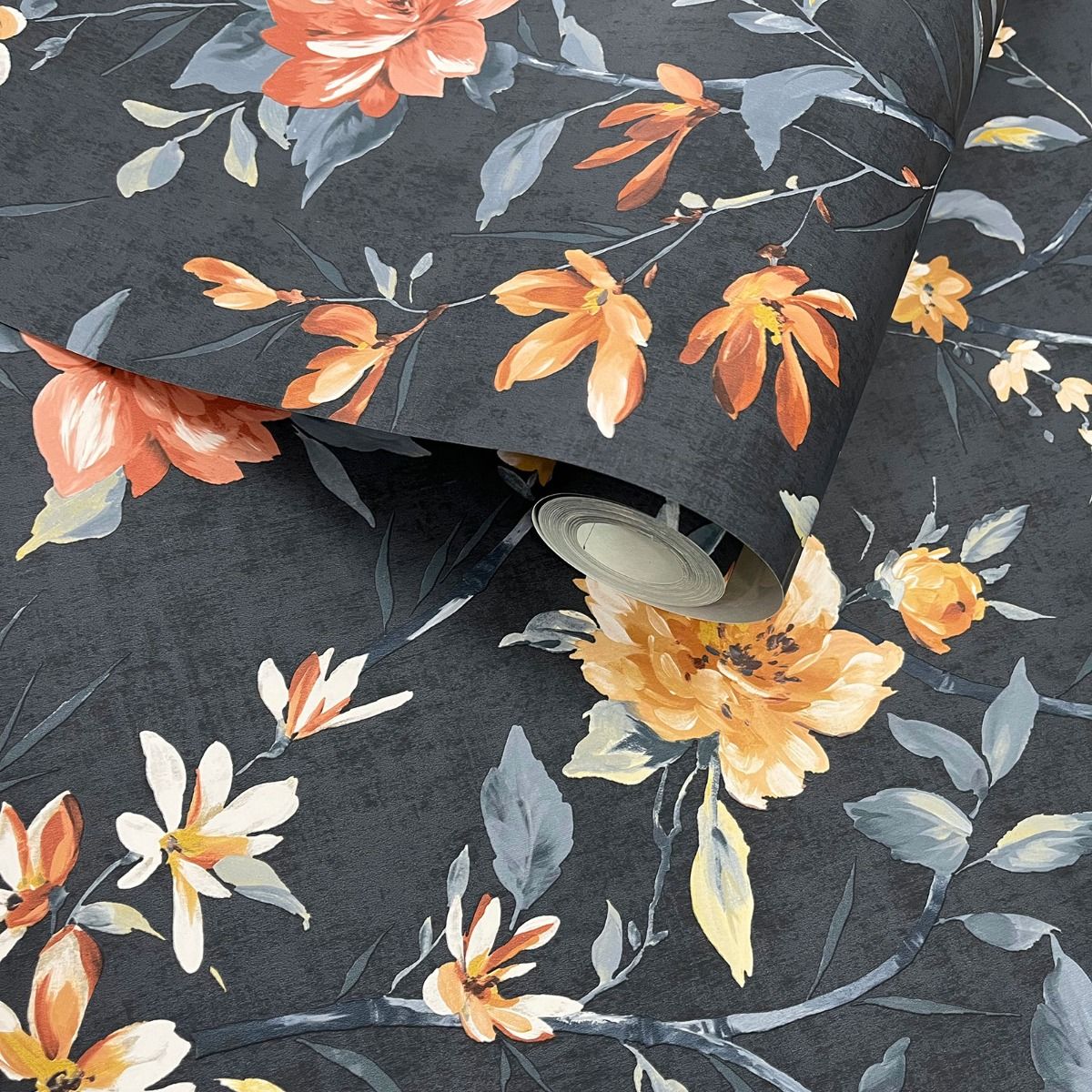 Oriental Trail Navy Wallpaper – Floral Wallpaper by Holden 13820 - Image 2