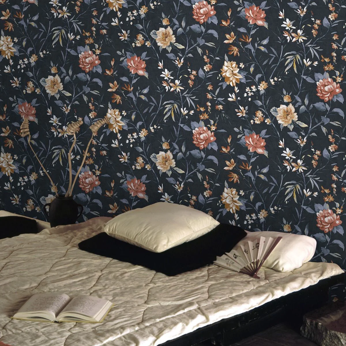 Oriental Trail Navy Wallpaper – Floral Wallpaper by Holden 13820 - Image 4