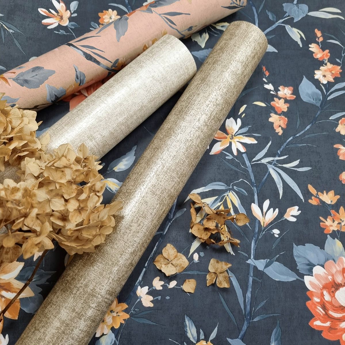 Oriental Trail Navy Wallpaper – Floral Wallpaper by Holden 13820 - Image 5