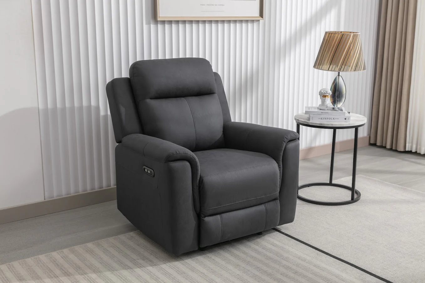 Orwell Electric Recliner Armchair Battersea Gunmetal