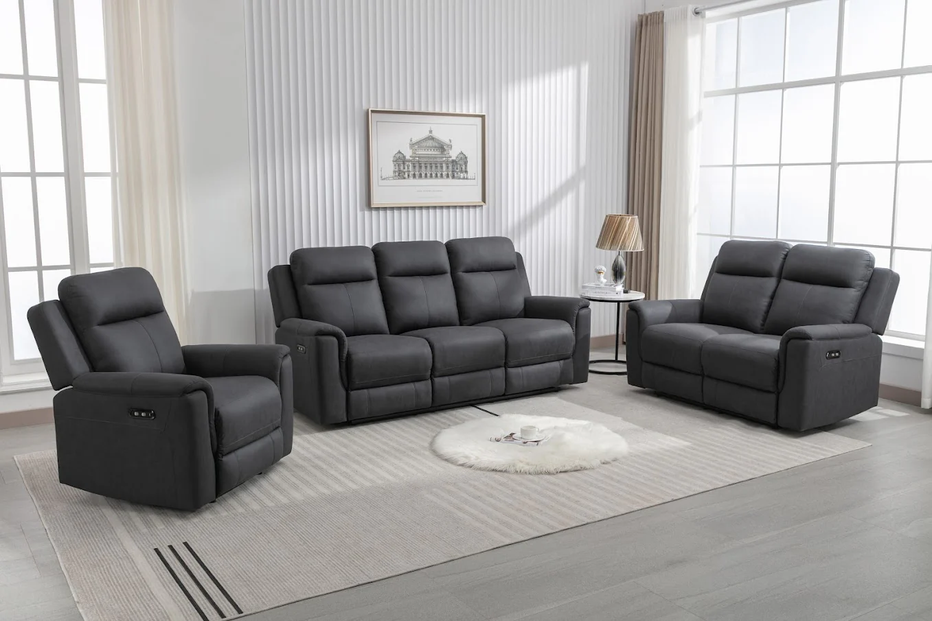 Orwell Electric Recliner Armchair Battersea Gunmetal - Image 2