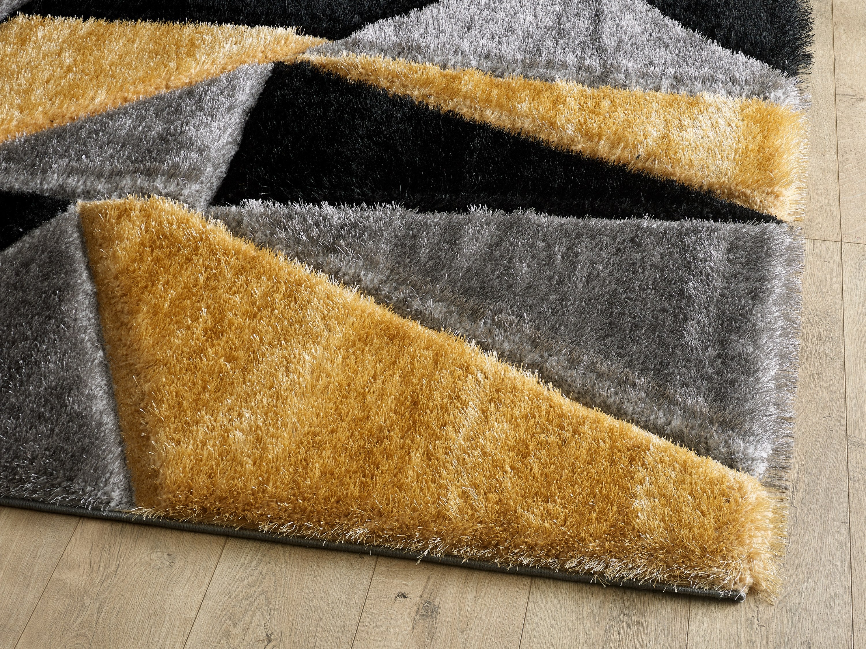 Pluton Geometric Rug - Grey Gold - Image 2