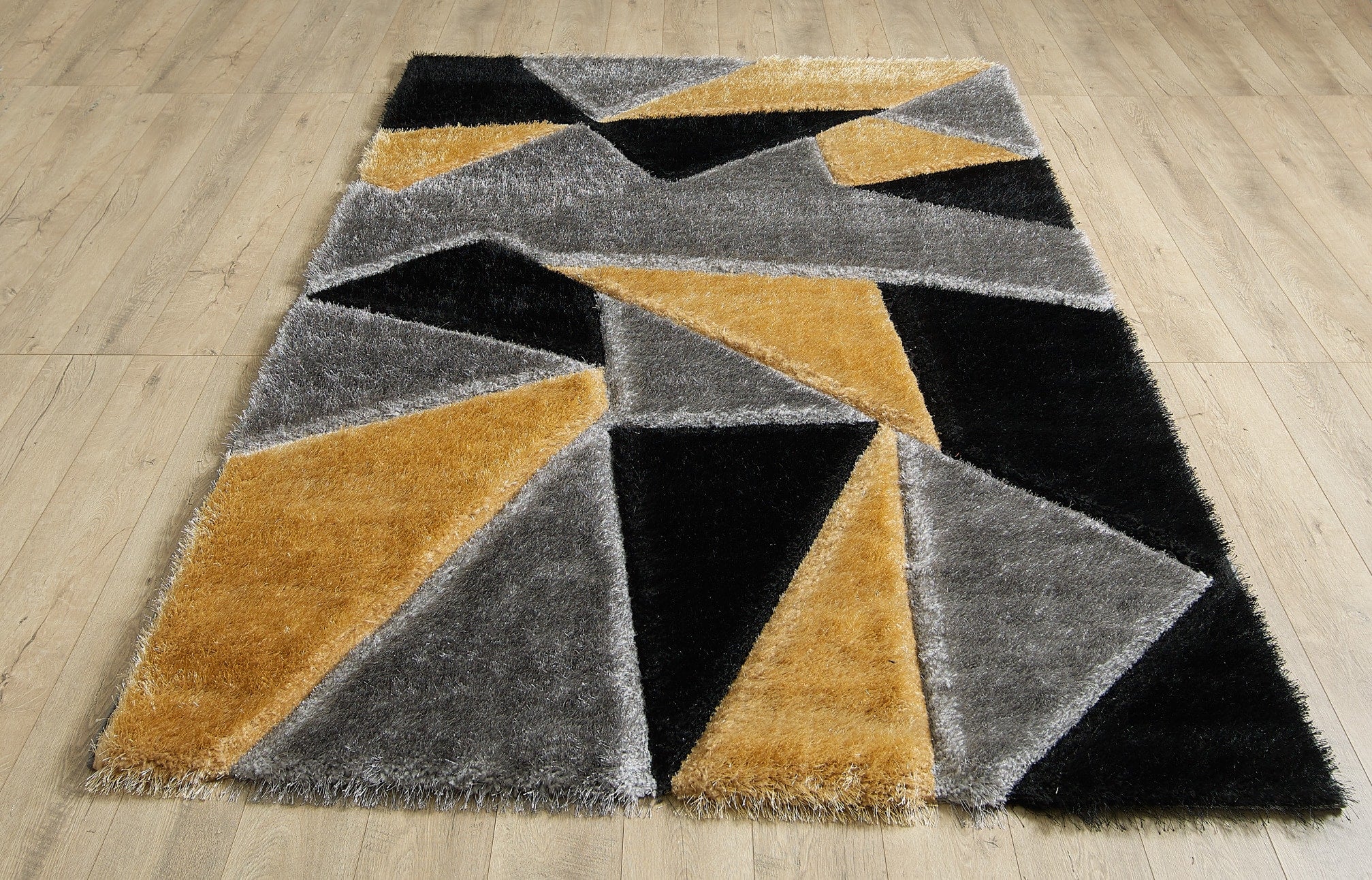 Pluton Geometric Rug - Grey Gold - Image 4