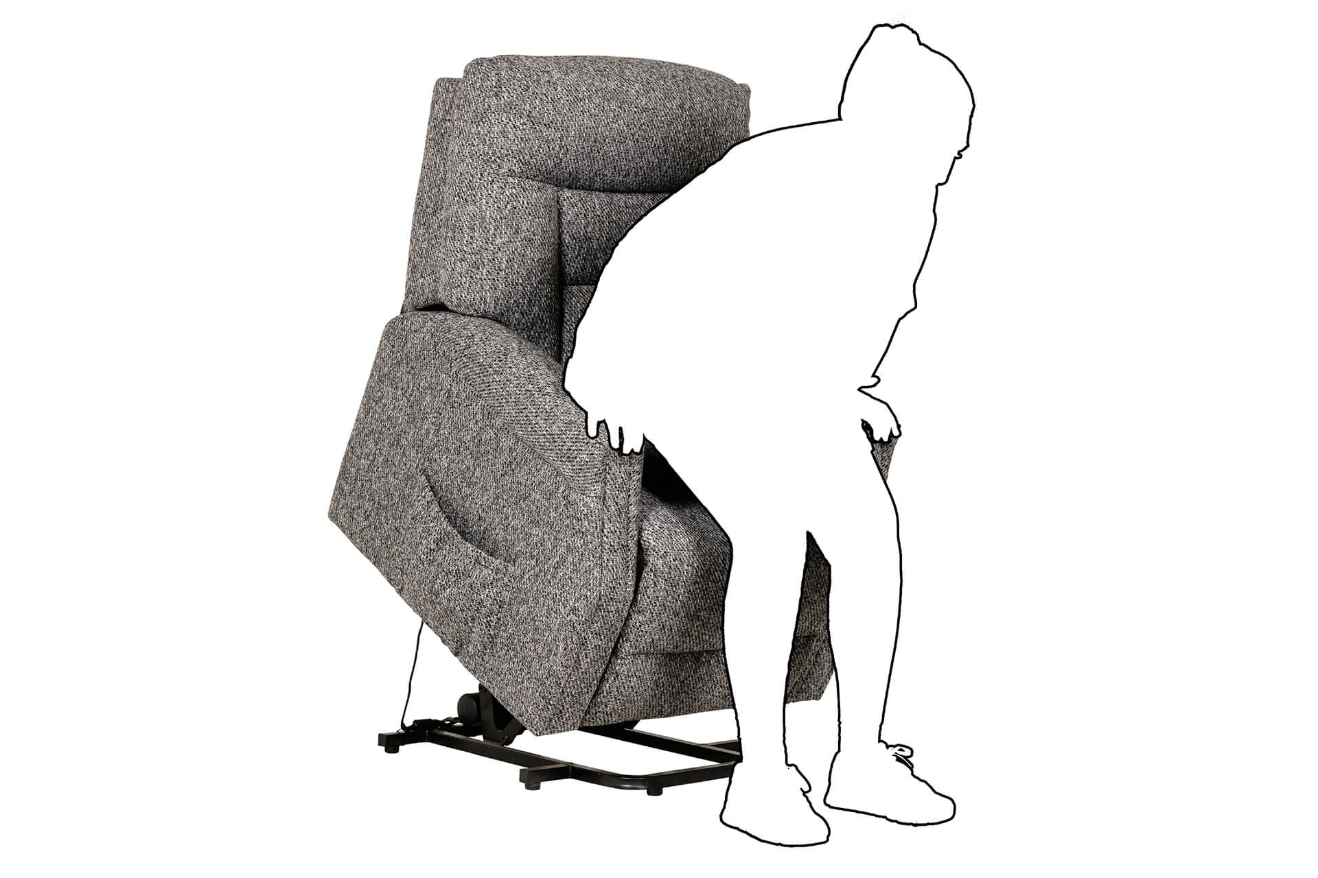 Prescot Electric Lift & Rise Recliner Chair Dark Grey - Image 2