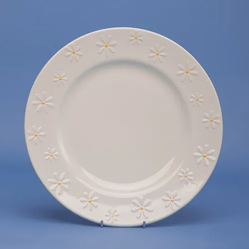 Price & Kensington Daisy Stoneware Dinner Plate 27cm White Embossed Floral Plates Collection - Image 3