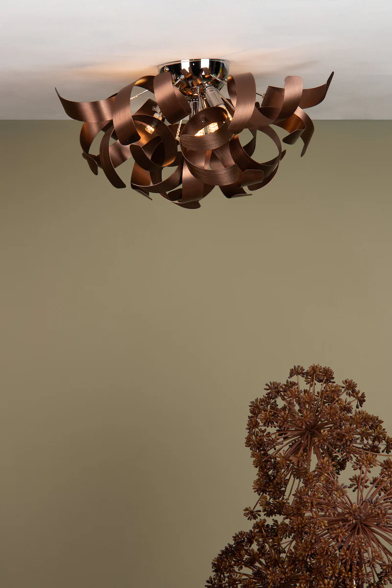 Rawley 4 Light Flush Brushed Copper and Polished Chrome for Contemporary Home Decor - Image 2