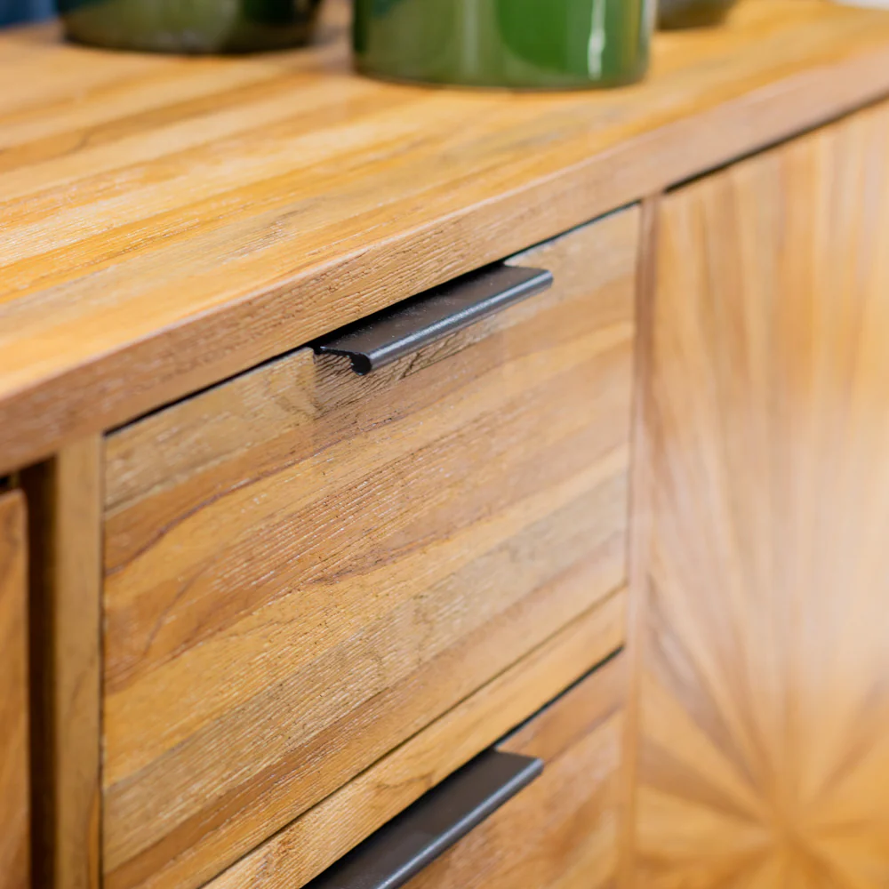 Ray Sideboard Ginger Teak – Modern Sideboard with Drawers - Image 5