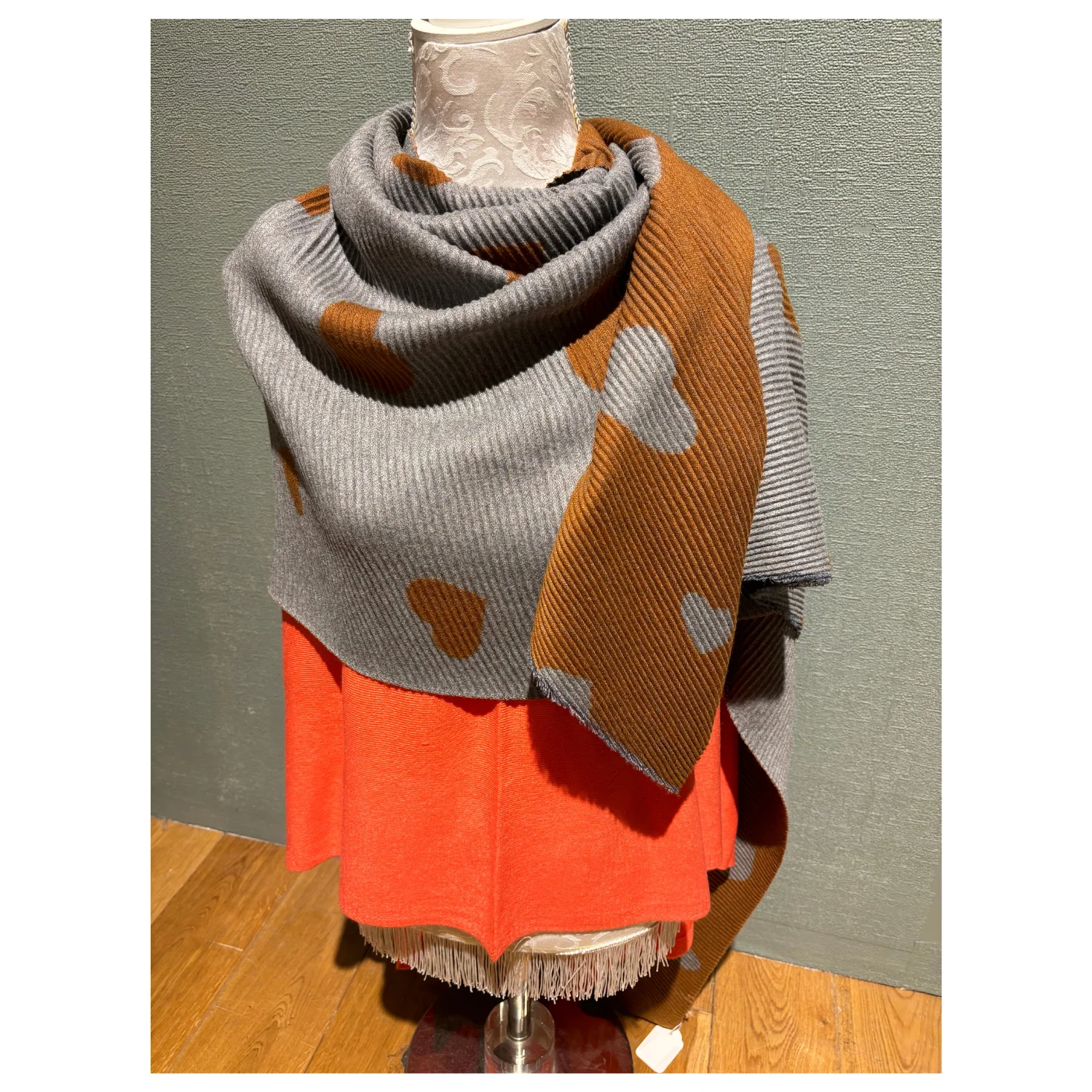 Scarf Brown and Grey - Image 2