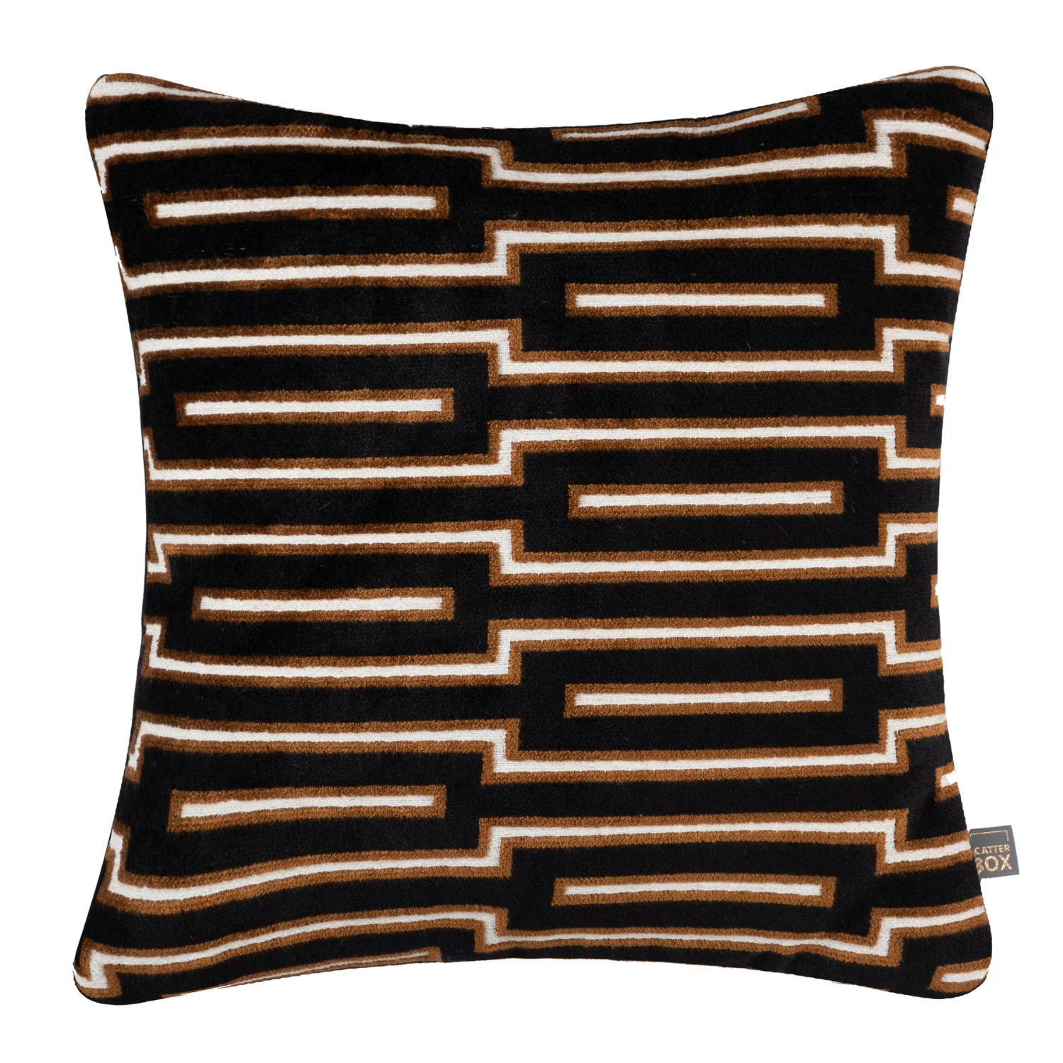 Scatterbox Cushion Harrison 58x58cm Black/Cognac