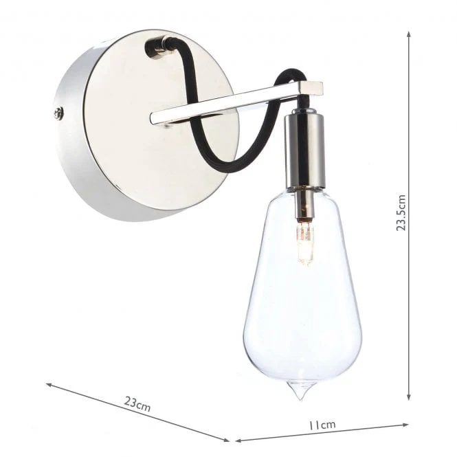 SCR0738 Scroll Single Light Wall Fitting in Polished Nickel Finish - Image 2
