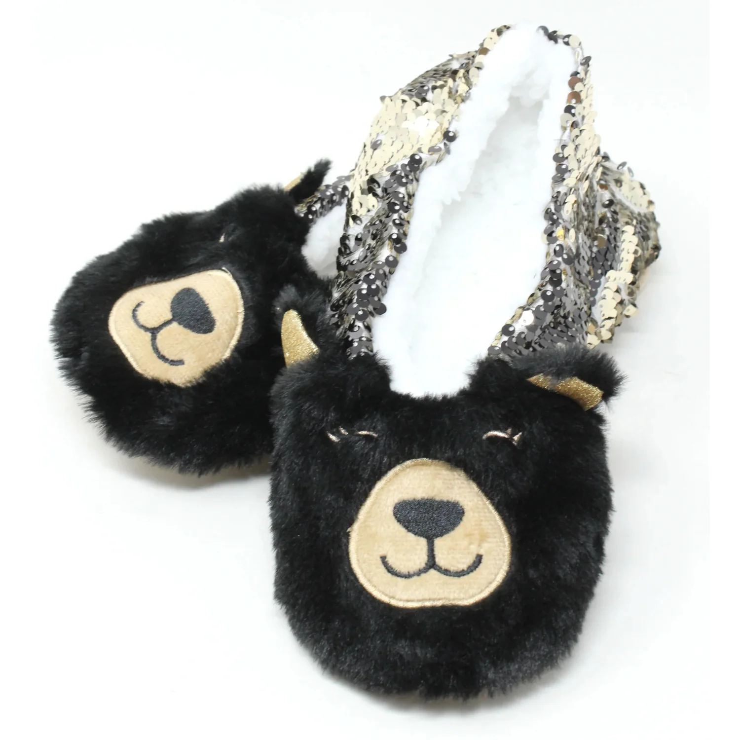 Sequin Footsies Bear Slippers – Cozy Personal Care Gifts