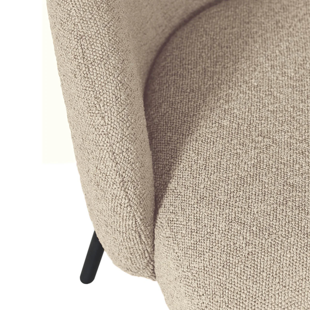 Solana Accent Chair Beige – Modern Bouclé Upholstered Occassional Chair with Black Powder-Coated Legs - Image 7