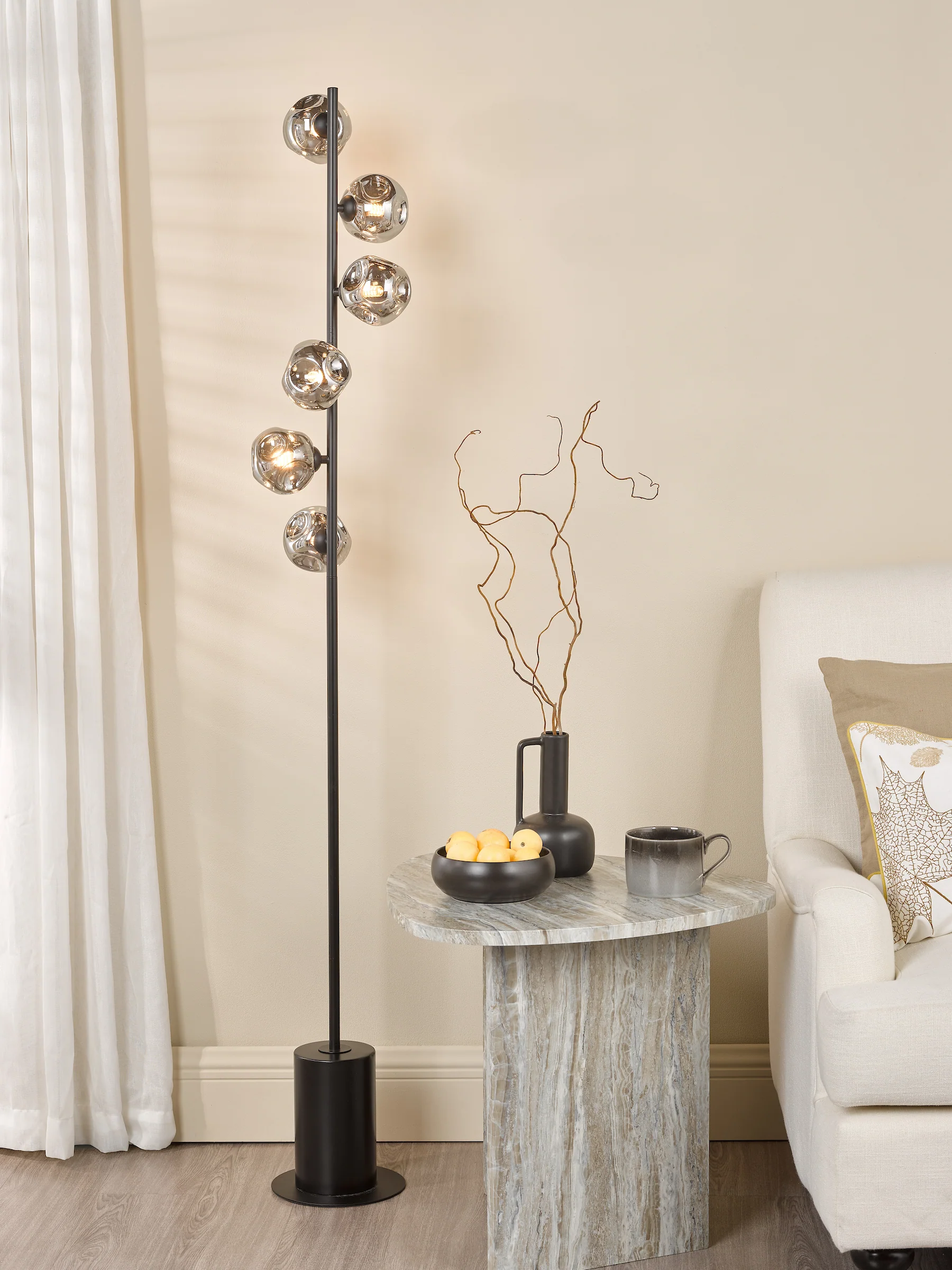 Spiral 6 Light Floor Lamp Black – Stylish Lighting Collection - Image 2