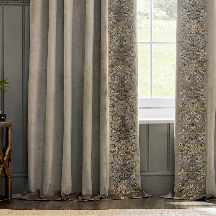 Strawberry Thief Floral Velvet Curtains - Image 11