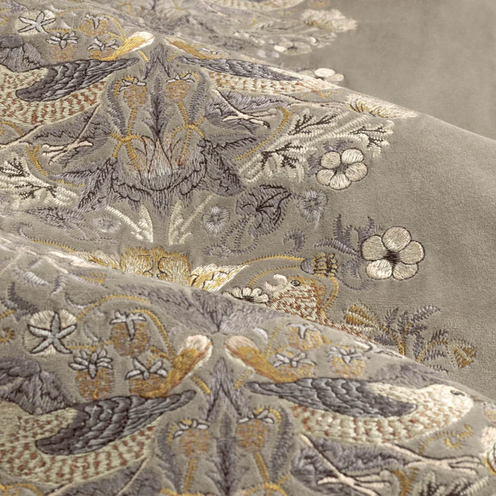 Strawberry Thief Floral Velvet Curtains - Image 12