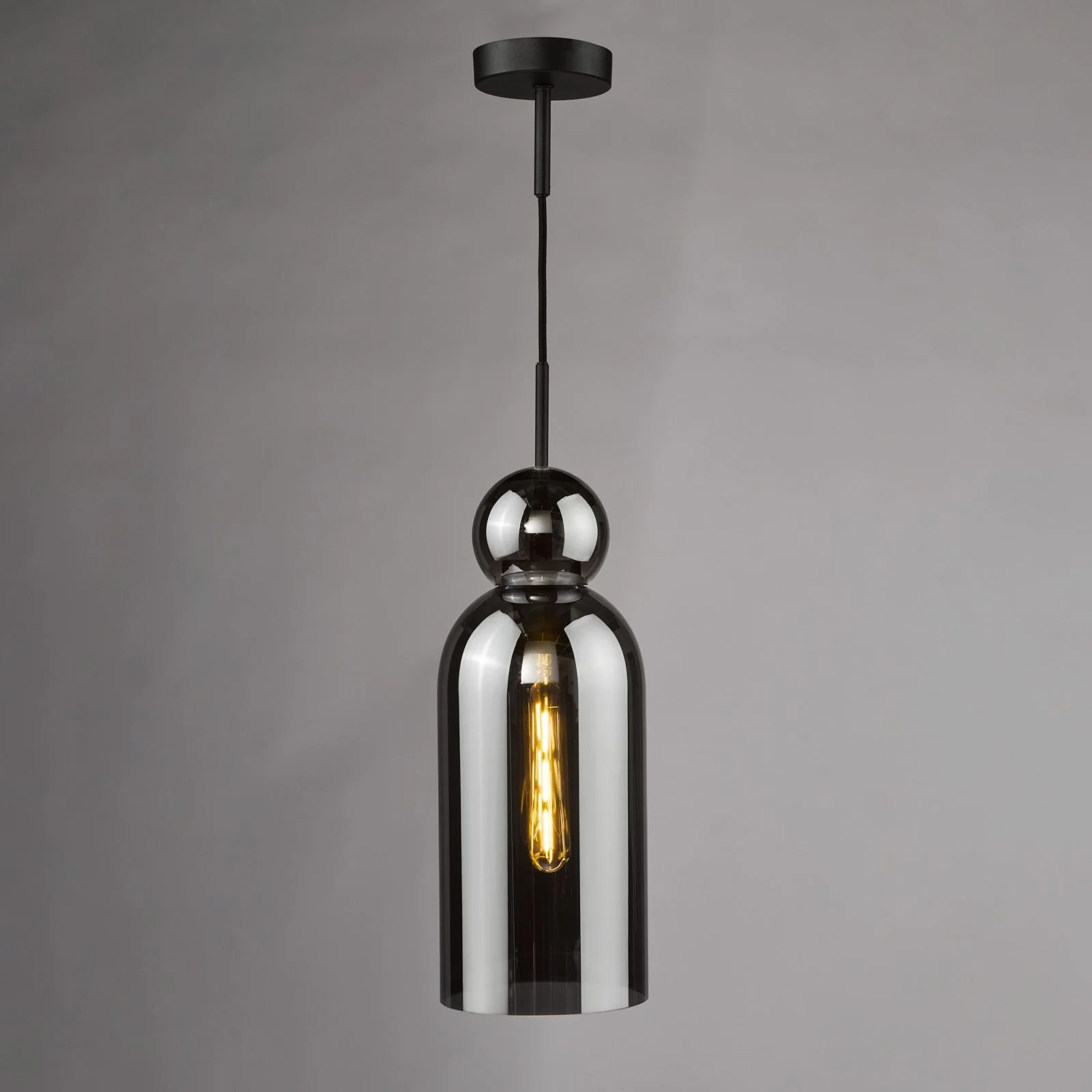 Tao Pendant Matt Black and Smoked Glass - Image 6