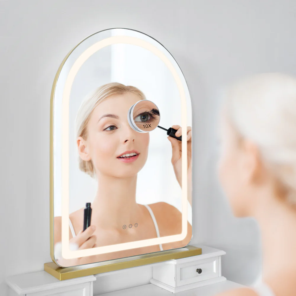 Hollywood Arch Vanity Mirror Gold – LED Arch Mirror for Makeup
