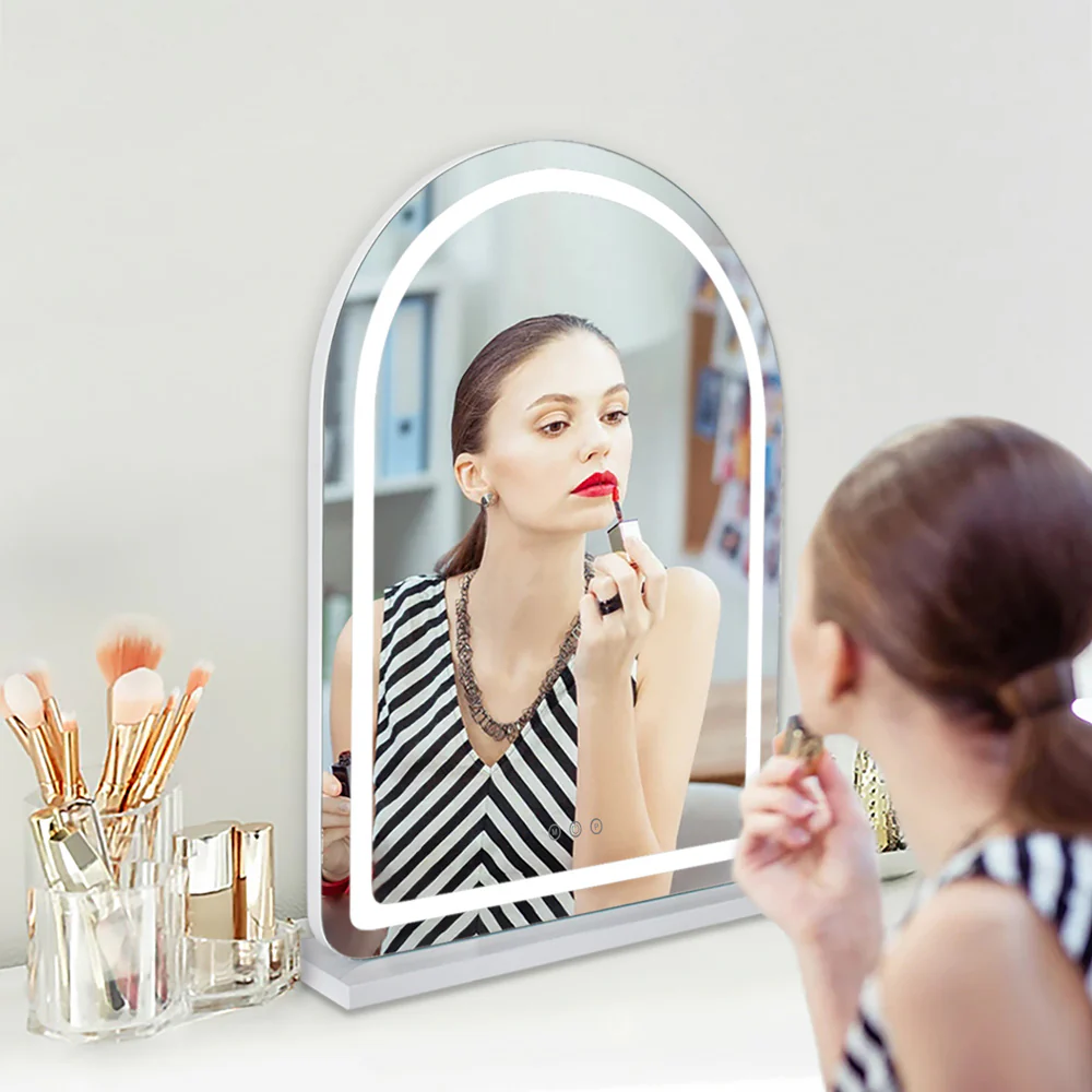 Hollywood Arch Vanity Mirror White – LED Arch Make-Up Mirror