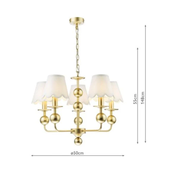 Tilda 5 Light Pendant Satin Gold - Image 4