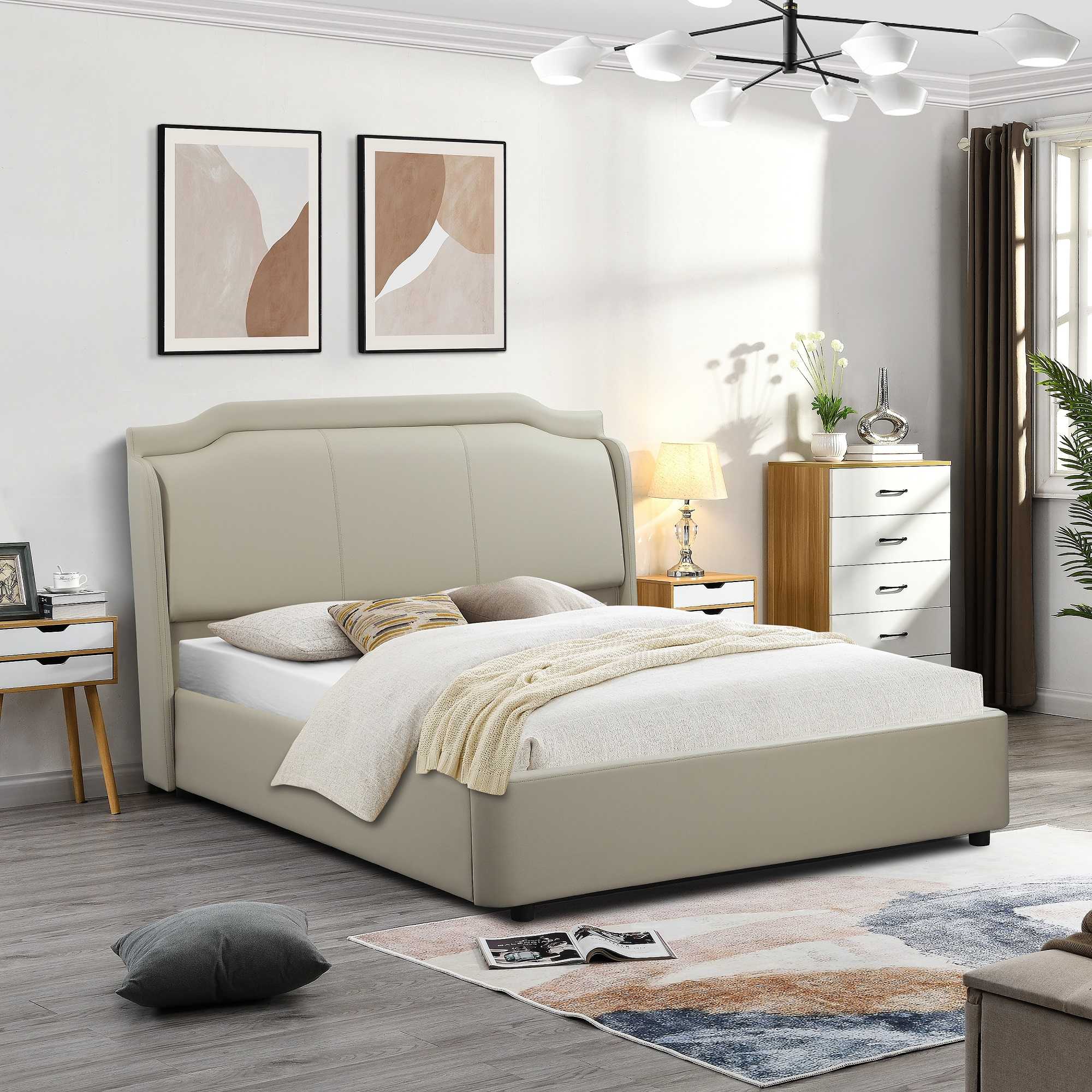 Tipperary 4ft6 Gas-Lift Double Bed – Leather Ottoman Bed